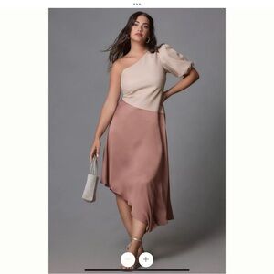 Anthropologie Asymmetrical Skirt in Beige and Blush